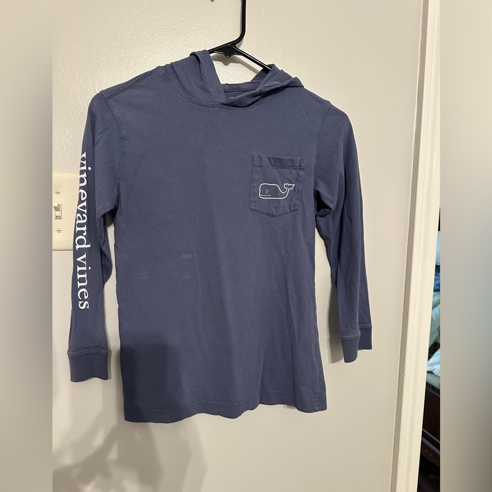 Vineyard Vines Kids Navy Hoodie with Whale Pocket